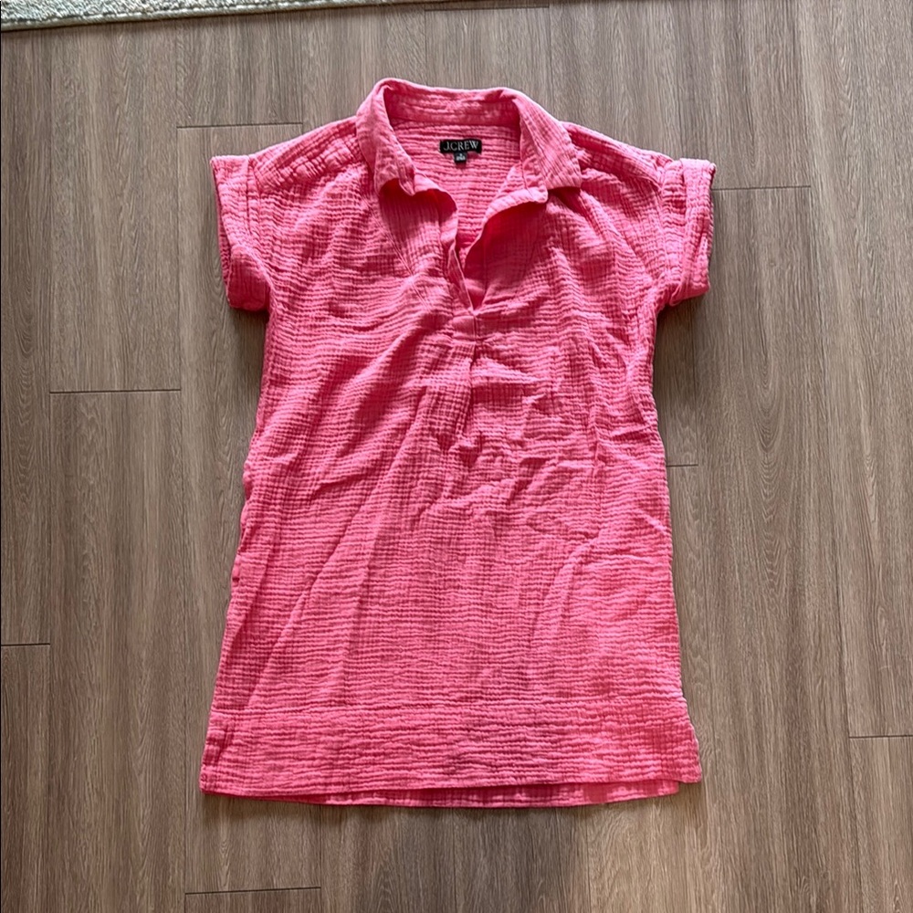 J.Crew pink cap sleeve gauze dress size medium